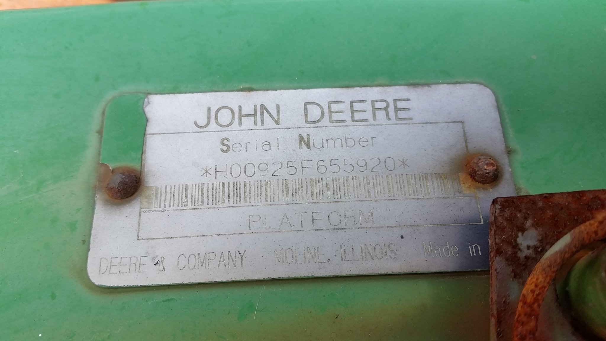 1994 John Deere 925 Combine Platforms
