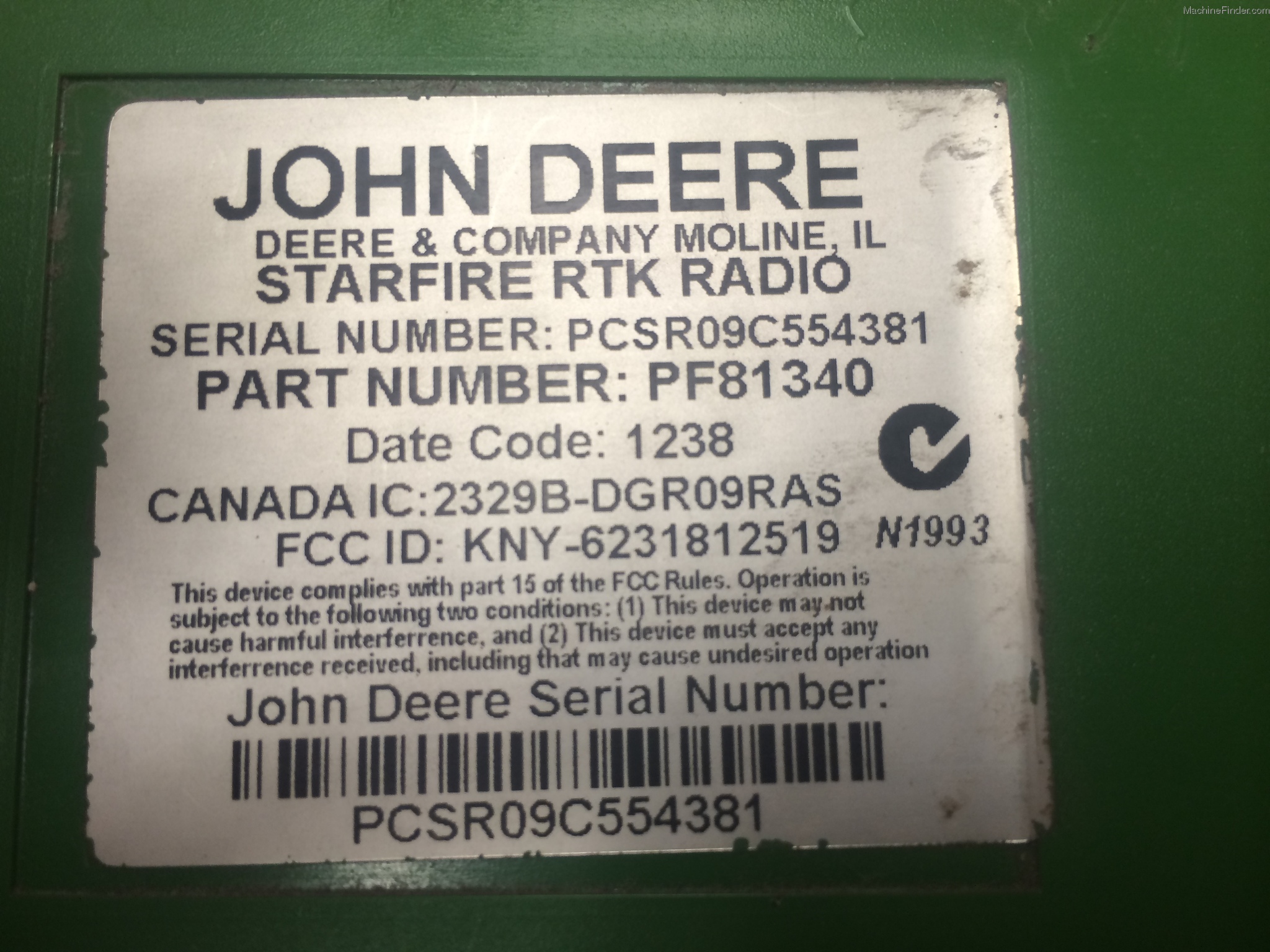 2013 John Deere 900 RTK RADIO Image 3